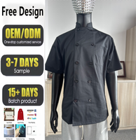 Vente en gros d'uniformes de chef personnalisés, uniformes de travail imprimés pour hôtel, t-shirt surdimensionné en coton, veste de cuisinier pour restaurant et cuisine d'hôtel