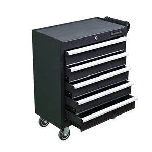Chariot à outils 5 tiroirs en acier laminé à froid avec glissières à roulement à billes, chariot à outils robuste pour <span class=keywords><strong>garage</strong></span> et atelier - Product Image 3