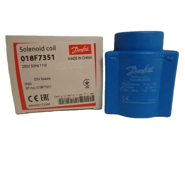Coil for Solenoid Valve Danfos BB230AS, 11W, 230V AC, DIN 43650, 018F7351