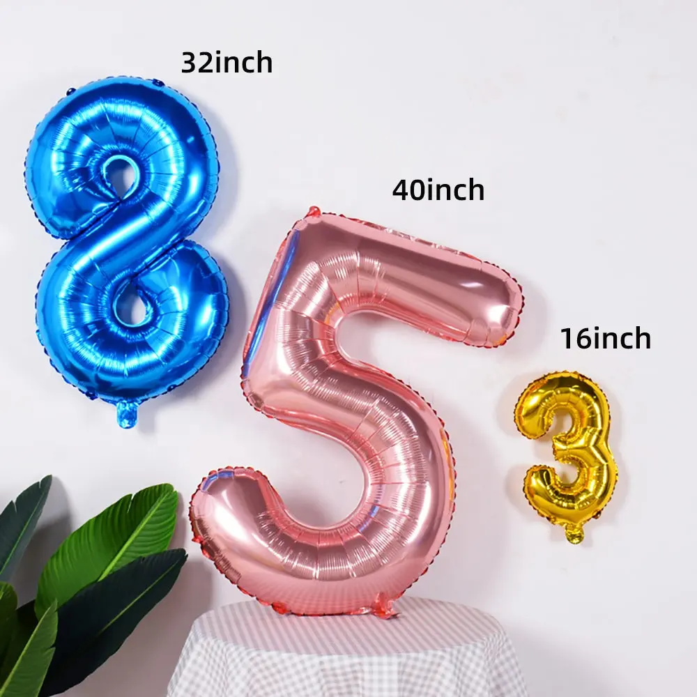 2023 folyo Globos büyük sayı balonlar 0123456789 numarası helyum balon için doğum günü partisi malzemeleri süslemeleri