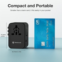 Cargador Rápido GaN Wontravel de 6 Puertos y 35W PD con 2 Puertos USB + 3 Puertos Tipo-C, Carcasa de Cobre y PC, Adaptador de Viaje Internacional de 10A