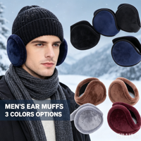 Orejeras Térmicas de Piel Sintética para Hombre, Ajustables Detrás de la Cabeza, Protección Auditiva para Deportes al Aire Libre en Invierno