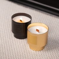 Bougie Votive en Cire de Soja 290g en Gros, Tasse Métallique Dorée Faite à la Main, Cylindrique, Décoration Maison, Cadeau, Aromathérapie, Fêtes