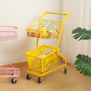 Chariot de courses pliable rose de style allemand en acier avec roues robustes chromées - Chariot de supermarché - Product Image 4