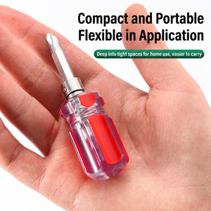 Mini Magnetic <b>Screwdriver</b> Cross Phillips Bit Transparent Plastic Handle Diy Tool - Product Image 4