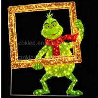 Marcos de Fotos LED 2D con Motivo de Grinch, Multicolores, Comerciales, para Exteriores, Decoraciones Navideñas con Clasificación IP65