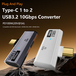 Yeni 2 in 1 USB tip C 10gbps çift Typc C USB <span class=keywords><strong>3.2</strong></span> Splitter erkek çift tip C dişi/USB 3.0 şarj adaptörü hub dönüştürücü - Product Image 5
