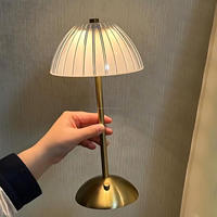 Lampe de table LED rétro en métal de haute qualité, sans fil, rechargeable par USB, veilleuse pour chambre à coucher, restaurant, ambiance chaleureuse, sur batterie