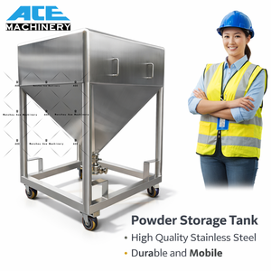 Réservoir de stockage de poudre chimique en acier inoxydable 304 de forme conique de 1000 L personnalisable - Product Image 6