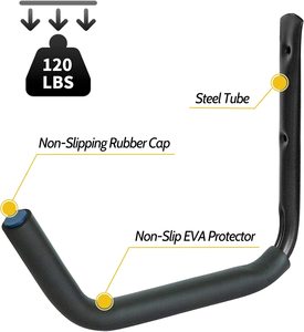 Heavy Duty kim loại nhà để xe <span class=keywords><strong>Hooks</strong></span> Wall Mount ống thép lưu trữ Rack cho Kayak và các công cụ - Product Image 4