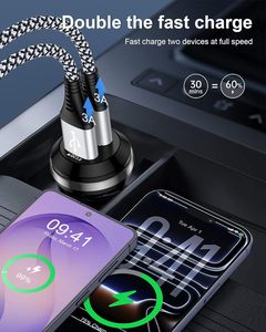 <span class=keywords><strong>Chargeur</strong></span> de voiture super rapide 48W avec double port USB-C et USB-A, allume-cigare, logo personnalisé, en stock, pour iPhone 15 16 17 Samsung S23 S24 - Product Image 5