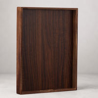 Plateau rectangulaire en bois de noyer pour thé à bulles, gâteaux, pain, petit-déjeuner, collations, fournitures hôtelières, plateau à thé pour restaurant