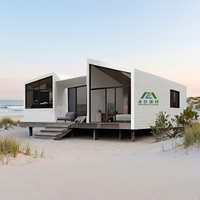 Rumah Kayu Ramah Lingkungan Bertenaga Surya Hemat Energi Tahan Air, Kabin Modular Prefabrikasi untuk Halaman Perkemahan di Pegunungan