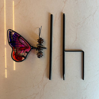 Nouvel insert décoratif pour pot de fleurs, libellule en fer, papillon lumineux, design pastoral, utilisation extérieure, jardinage, métal