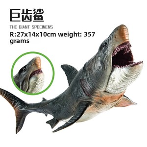 Tiburón Tigre grande transfronterizo <span class=keywords><strong>Megalodon</strong></span> MODELO DE Animal marino simulado juguete de adorno de plástico suave para temática congelada submarina - Product Image 3