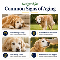 Complément alimentaire pour chiens NAD+ en forme de bouchées molles, formule vétérinaire, nicotinamide riboside pour la réparation cellulaire et la vitalité cognitive, soins pour chiens âgés