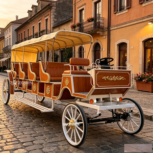 Charrette royale ornée à chevaux, chariot en fer sur mesure pour les mariages dans les zones panoramiques et les expositions en plein air - Product Image 1