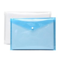 Material escolar y de oficina, sobre de plástico transparente con cierre de botón a presión, tamaño A4, tamaño carta, carpeta de archivos