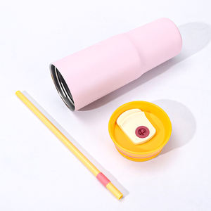 BSCI-Zertifizierter Werbegeschenk-Thermobecher OEM Fabrikpreis Edelstahl 304 Isolierter Becher mit Individueller Bedruckung Qualitäts-Trinkhalm - Product Image 2