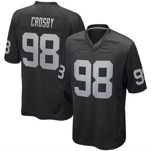 4 Derek Carr 98 Maxx Cro sby 28 Josh Jacobs 34 Bo Jackson 17 Davante Adams Jersey sepak bola jahit kualitas terbaik pria - Product Image 4