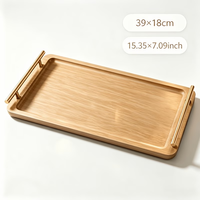 Plateau de maison de poupée en bois, multi-tailles, présentoir de bureau, plateau antidérapant pour table basse, plateau en bambou avec poignée