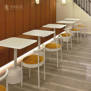 Cafetería personalizada Mcdonald Pizza panadería café té tienda madera cuadrado hospitalidad café restaurante muebles mesa y silla conjunto - Product Image 1