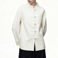 [Boying] Maßgeschneiderte Neue Chinesische Damen-Winterjacke aus Wollfleece mit Stehkragen und Knöpfen, Umweltfreundlich, Atmungsaktiv und Elegant
