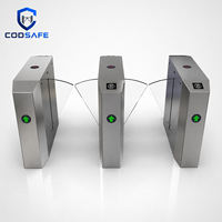 Barrière de portail avec lecteur d'empreintes digitales et de cartes RFID, mécanisme de contrôle d'accès de sécurité, tourniquet à ailettes