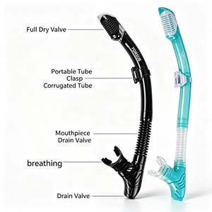 Kacamata Selam Kaca Temper Berkualitas Tinggi Langsung dari Pabrik, <span class=keywords><strong>Set</strong></span> <span class=keywords><strong>Snorkel</strong></span> Pandangan Panorama dengan Katup Purge, <span class=keywords><strong>Snorkel</strong></span> Anak, Renang Profesional - Product Image 5