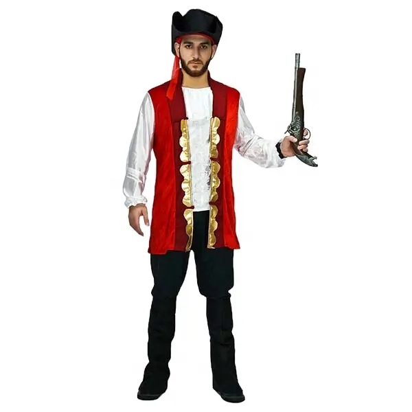 Fantasia de pirata, vestido de halloween, traje de pirata cruel adulto para homens, cosplay de festa de halloween