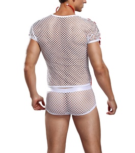 Ensemble de lingerie <span class=keywords><strong>sexy</strong></span> pour <span class=keywords><strong>homme</strong></span>, style nouveau, taille haute, à carreaux, 100% polyester, costume de carnaval pour adultes, cosplay, jeu de rôle, BDSM, sous-vêtements - Product Image 6