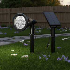 Projecteur solaire extérieur LED 5000K lumière du jour IP65 étanche pour jardin, pelouse, allée, montage mural, cellule solaire - Product Image 2