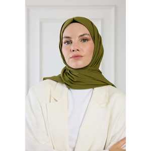 Pañuelo de Cuello de Algodón Puro Color Caqui Liso para Mujer, Bufanda 100% Algodón - Product Image 3