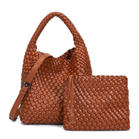 Handgemaakte geweven schoudertassen voor dames, schattige hobo-tote handtas, mini clutch portemonnee met magneetsluiting, crossbody telefoon tas