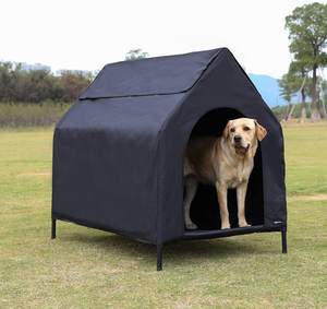 여름 야외 제기 냉각 애완 동물 강아지 침대 애완 동물 침대 이동식 캐노피 철 금속 프레임 스틸 상승 개 침대 침대 - Product Image 3