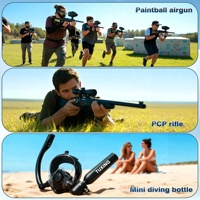 Compresseur d'air PCP TUXING 12V, nouveau design, mini, léger, haute pression, sans huile, 300 bar, 30 MPa, 4500 PSI, pour paintball, plongée, réservoir d'air