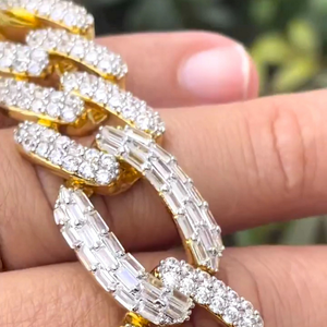 Fashion <b>Forward</b> Cuban Link Bracelet in 925 Sterling Silver with Sparkling Round Cut Moissanite for Elegant Styling - Product Image 3