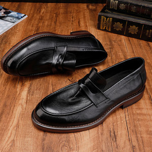 Zapatos formales de hombre de alta calidad - zapatos de vestir de oficina de cuero genuino para bodas - estilo Oxford - Product Image 5