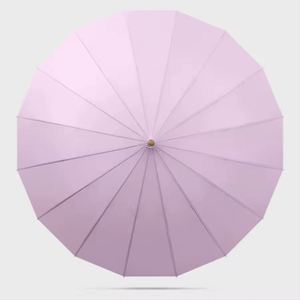 Nouveau Parapluie Droit Semi-Automatique Haut de Gamme 16K pour Femme avec Long Manche et Impression Publicitaire Anti-UV - Product Image 1