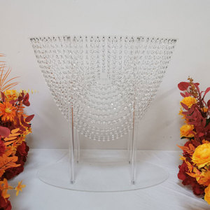 Soporte de Flores de Acrílico Transparente con Cuentas de Cristal, Centro de Mesa para Bodas, Candelabro, Florero, Exhibidor para Eventos y Fiestas, Venta al Por Mayor - Product Image 4