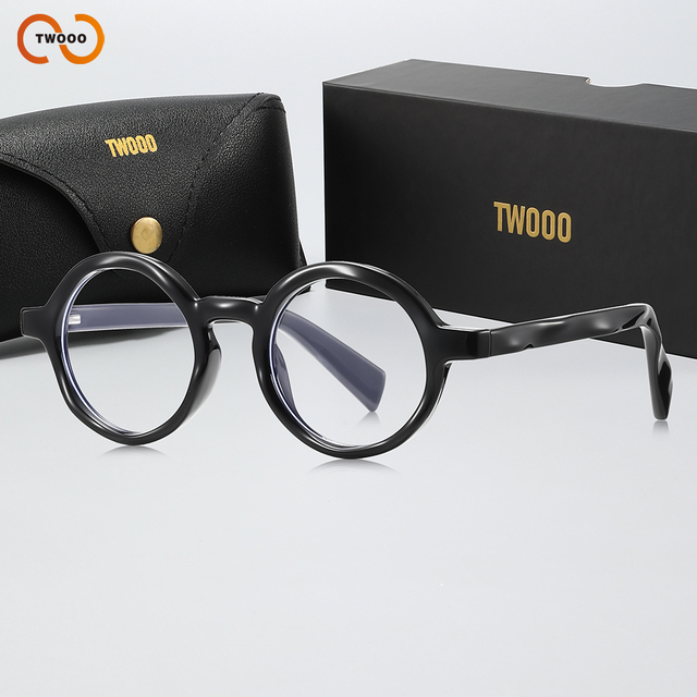 TWOOO T1738 Light Luxury Wave Pattern Round Glasses TR90 Fashion Retro Anti Blue  New Style Eyewear Factory  Wholesale