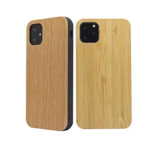 Großhandel Preis Laser Gravur Individuelles Logo Bambus Blank Echt Holz Handy Abdeckung Für Iphone 11 Pro Max