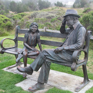 Estatua de Bronce de Niño y Perro: Interacciones Cálidas entre Niño y Animal <span class=keywords><strong>para</strong></span> Jardín, Ideal <span class=keywords><strong>para</strong></span> el Día Nacional - Product Image 4