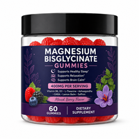 Gummies au complexe de bisglycinate de magnésium avec vitamines B6, D3, L-théanine, Ashwagandha et GABA pour le soutien du sommeil