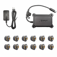 12 roues USB TPMS pour voitures camions écran de voiture Android en temps réel 8mm capteur externe avec répéteur système de surveillance de la pression des pneus
