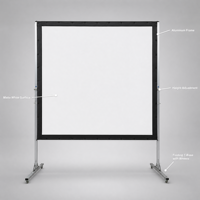 Écran de projection portable avec support, écran pliable sur trépied, écran de présentation blanc mat 4K pour salle de réunion, 100, 120, 150 pouces
