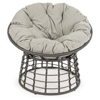 Moderner runder drehbarer Lounges essel mit Kissen Robuster Garten Wicker Patio Beach Papasan Set zum Entspannen