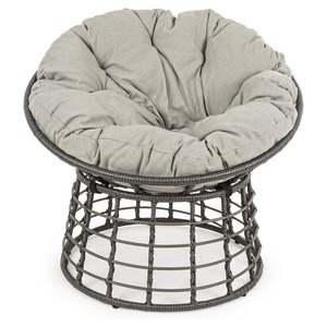 Chaise longue pivotante ronde moderne avec coussin en osier de <span class=keywords><strong>jardin</strong></span> durable pour l'extérieur Patio Beach Papasan Set pour se détendre - Product Image 3