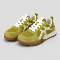 Chaussures de marche rétro pour femmes de l'usine de Wenzhou, confortables, en maille respirante, avec semelle intérieure en peau de porc, à lacets, en stock (RTS)