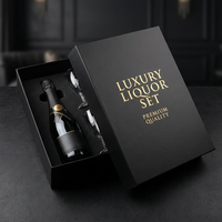 Caja de Regalo con Logotipo Personalizado al por Mayor, Caja de Embalaje Rígida Magnética para Botellas de Vino Negra con Inserto de Espuma EVA